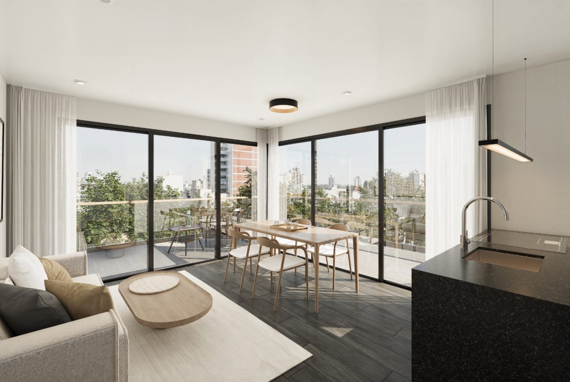 C06 - Hashtag - Congreso 3199 - Living comedor cocina departamento en esquina (Final)